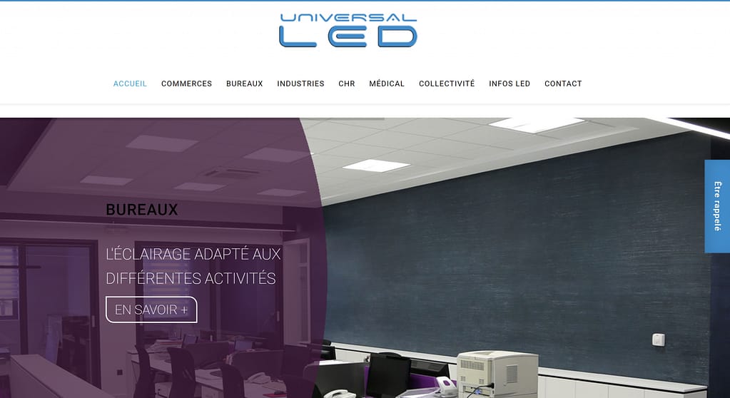 Universal LED : site vitrine b2b
