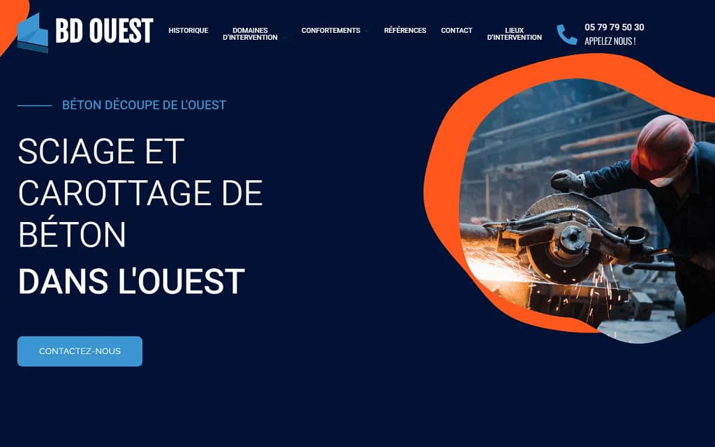Béton Découpe de l'Ouest : seo & visibilité
