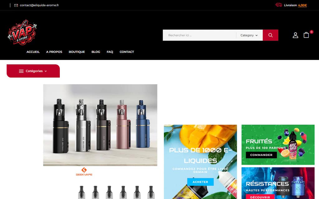 Eliquide Arome : e-commerce & seo