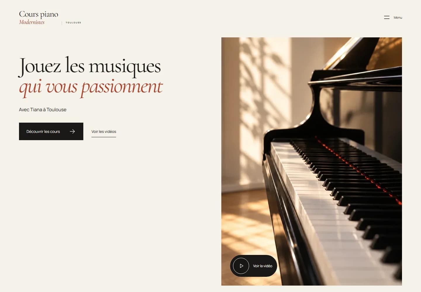 Réalisation CodeBox — Cours Piano Modernistes